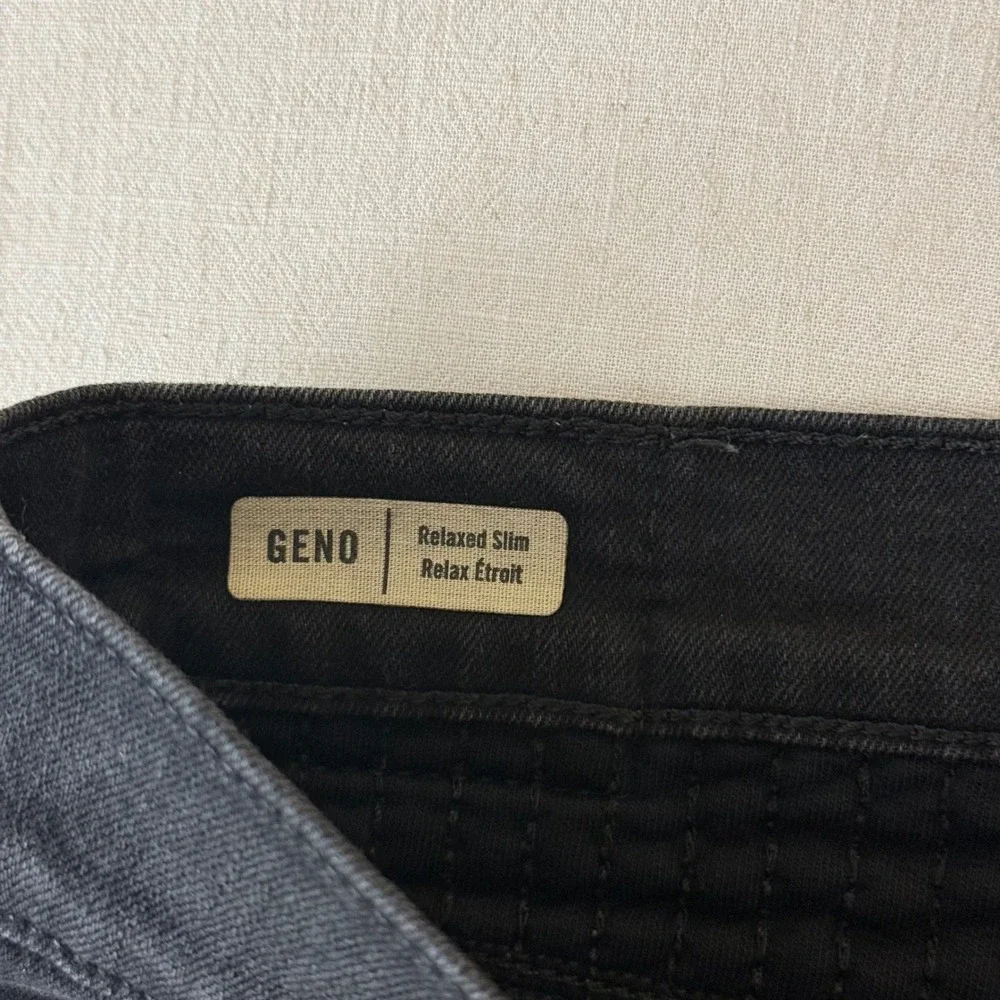 True Religion Geno Jeans Mens 42 Black Moto Biker Relaxed Slim Fit Stretch USA